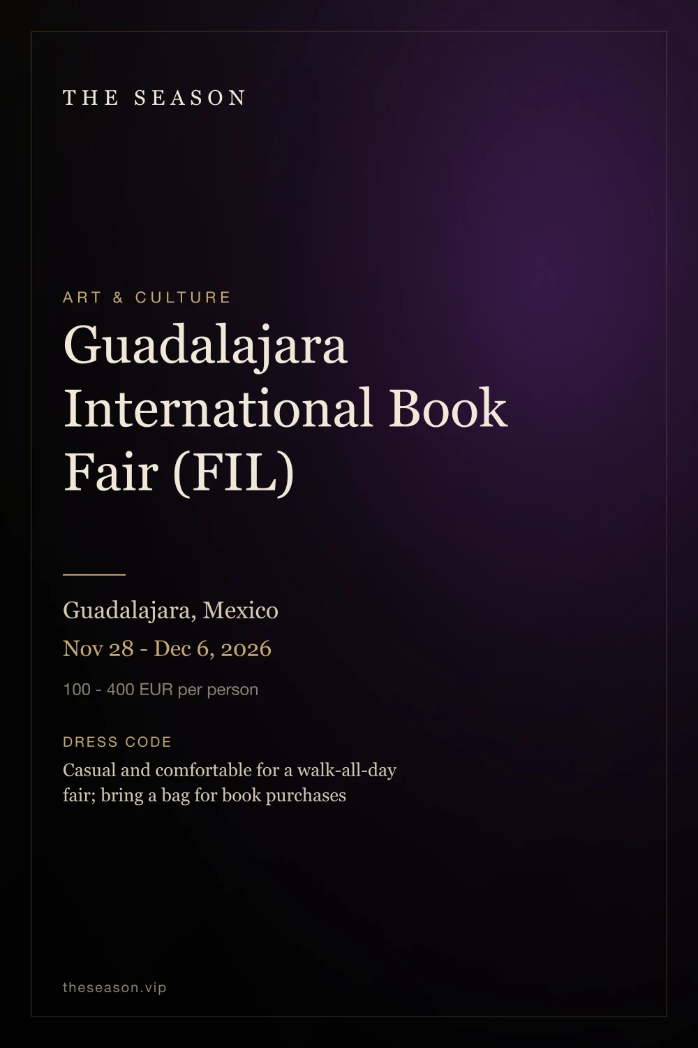 Guadalajara International Book Fair (FIL), Guadalajara, Mexico, Nov 28 - Dec 6, 2026