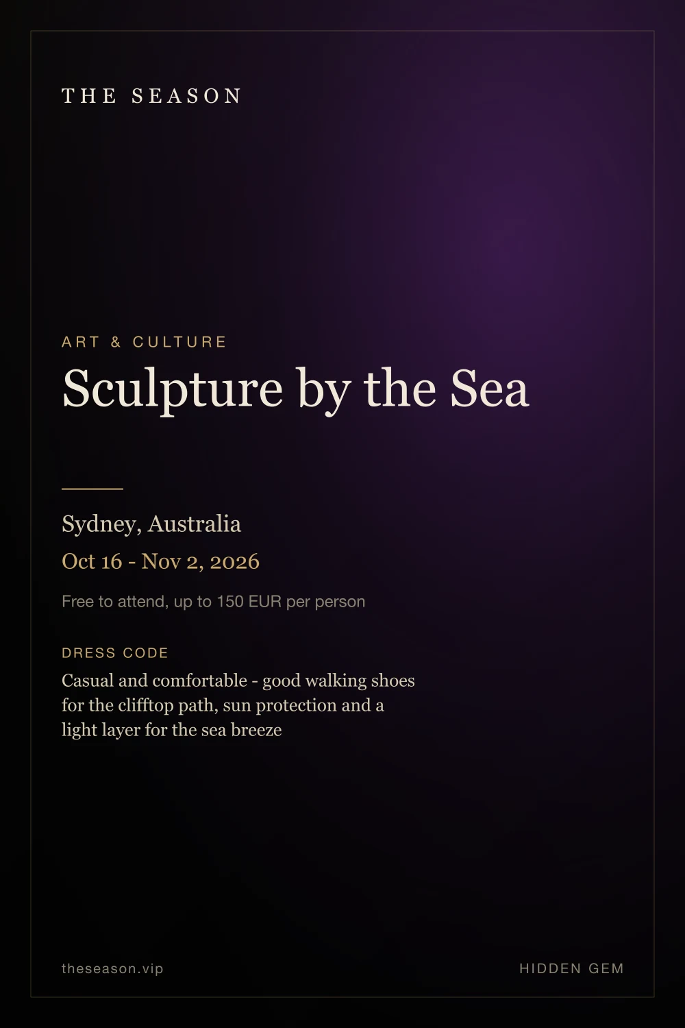 Sculpture by the Sea, Sydney, Australia, Oct 16 - Nov 2, 2026